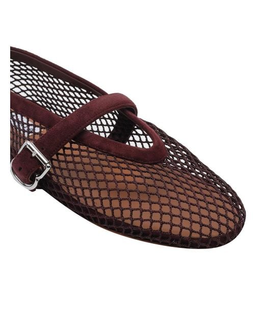 Alaïa Brown Fishnet Flat Ballets