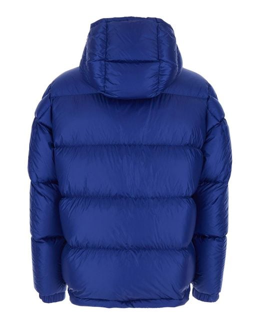 Moncler Blue Hooded Zip-Up Puffer Jacket for men