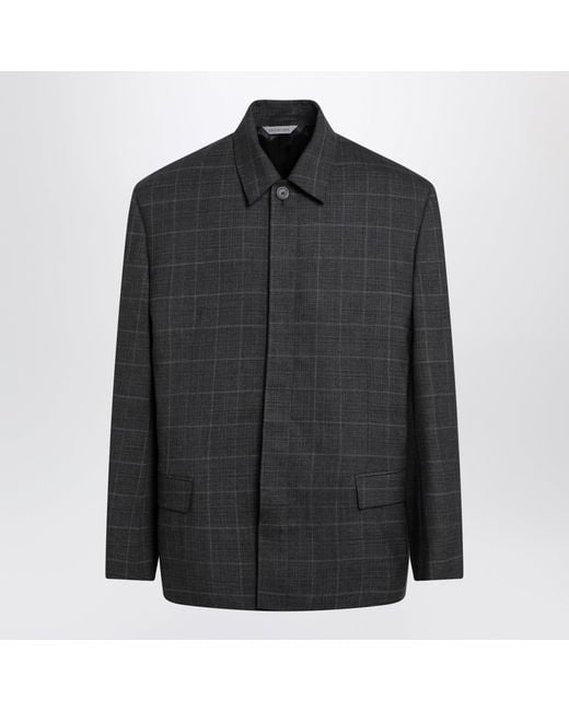 Balenciaga Black Check Wool Jacket for men