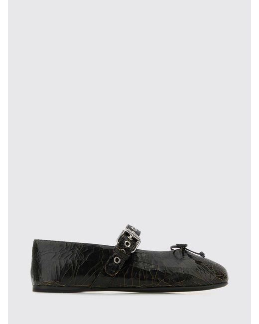 Miu Miu White Cracked-Effect Leather Ballerinas for men