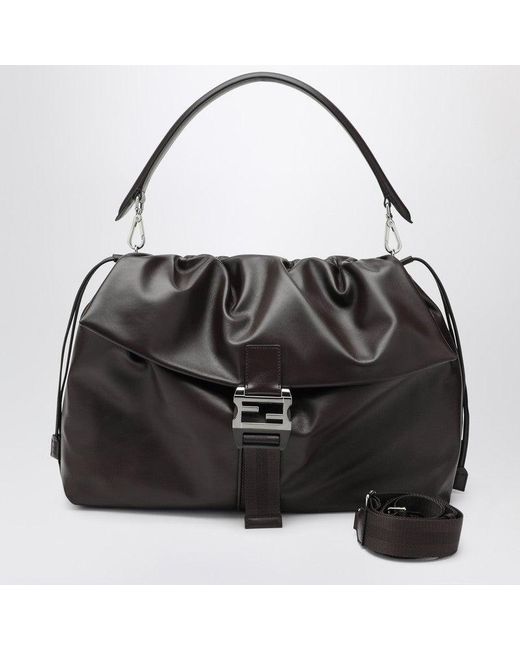 Fendi Black Chocolate Flux Maxi Messenger for men