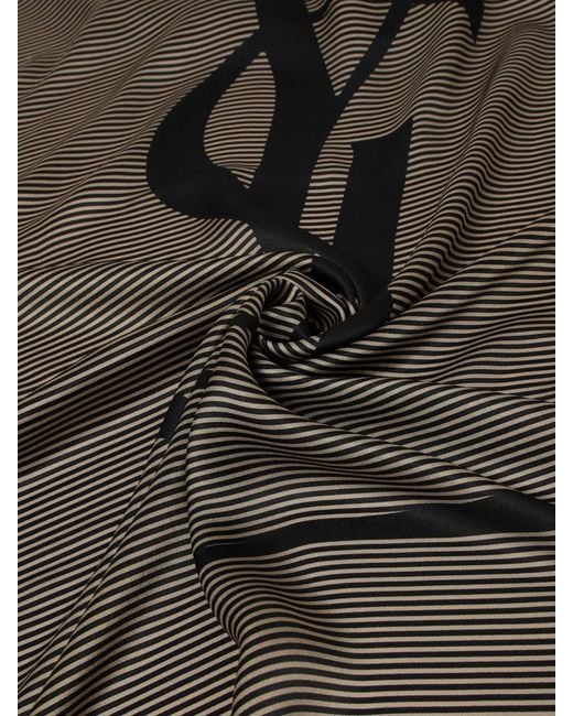 Saint Laurent Black Cassandre Printed Silk Scarf for men