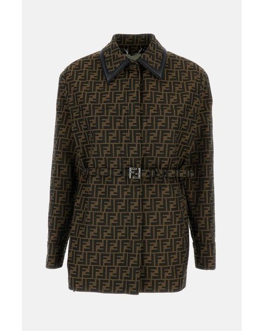 Fendi Green Ff Canvas Jacket