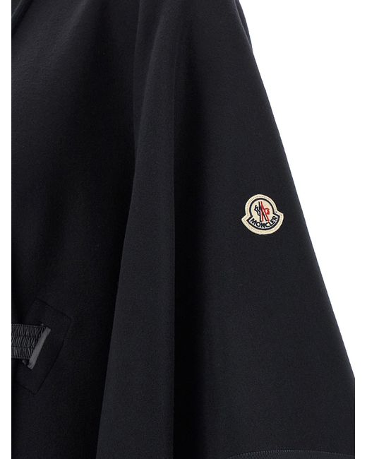 Moncler Black Two-Material Cape