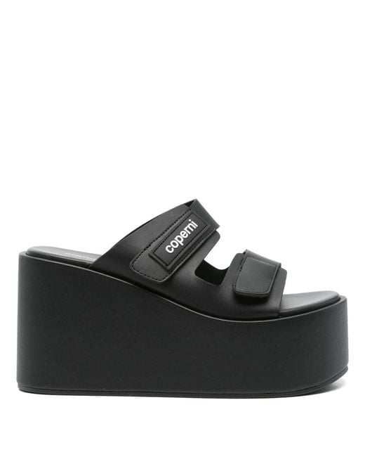 Coperni Black Wedge Double-Strap Sandals