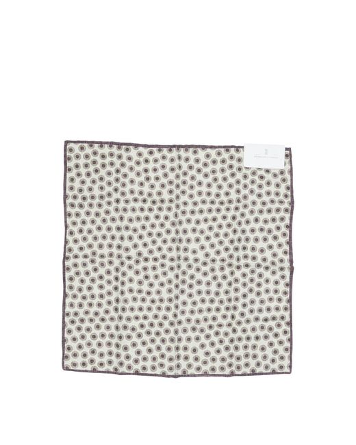 Brunello Cucinelli White Silk Pocket Clutch for men