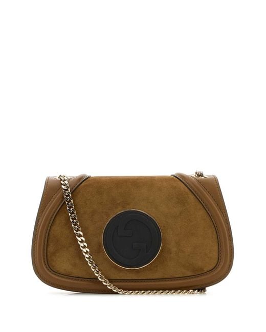 【関税&送料込】Gucci Caramel Suede And Leather Gucci Blondi Light brown Blondie leather and suede shoulder bag | GUCCI