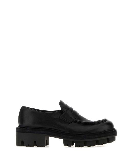 Prada Black Leather Loafers