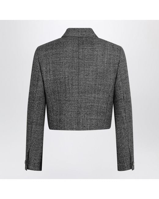 Gucci Gray Cropped Jacket With/ Texture