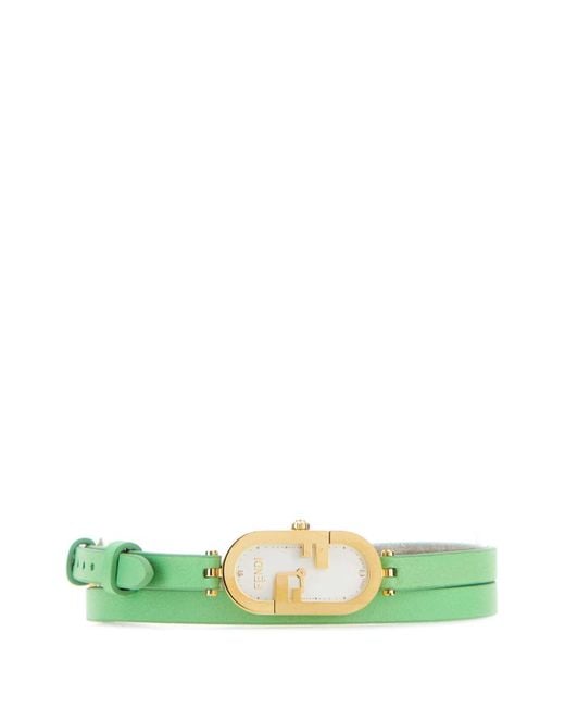 Fendi Green O'Lock Vertical Watch