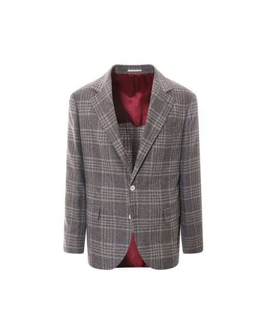 Brunello Cucinelli Gray Blazer Jacket for men