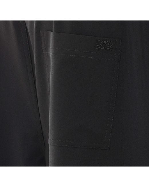 Loewe Black Wool Drawstring Pants for men