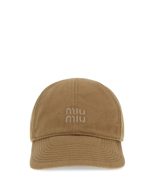 Miu Miu Natural Cotton Baseball Cap