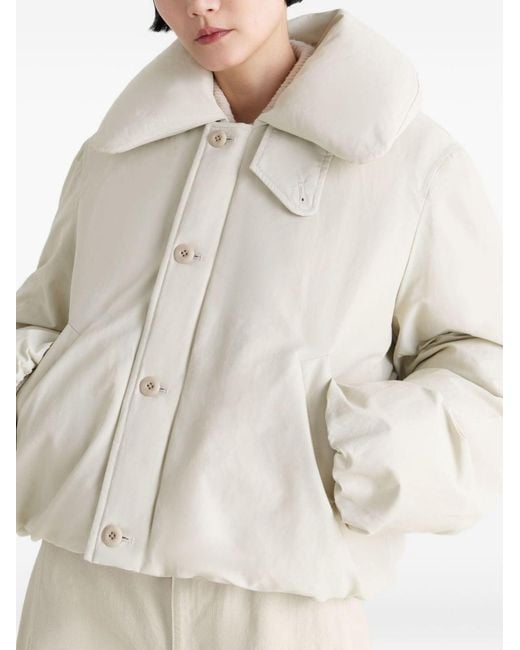 Lemaire White Boxy Short Puffer Jacket