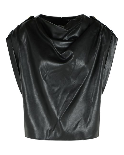 Balmain Black Draped Top