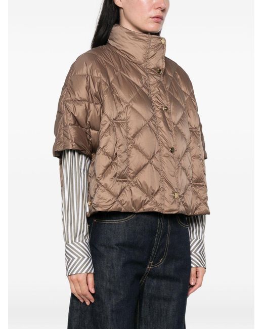Max Mara Brown Quilted Down Jacket