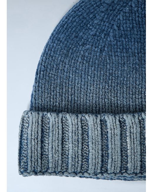 Stone Island Blue Logo Patch Beanie for men