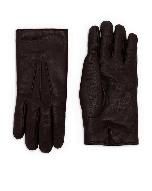 Giorgio Armani Black Lambskin Gloves for men