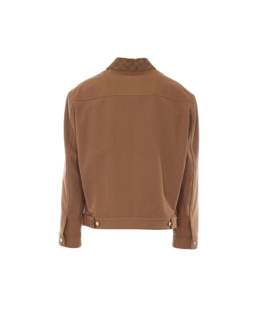 Gucci Brown Gg Logo Jacket for men