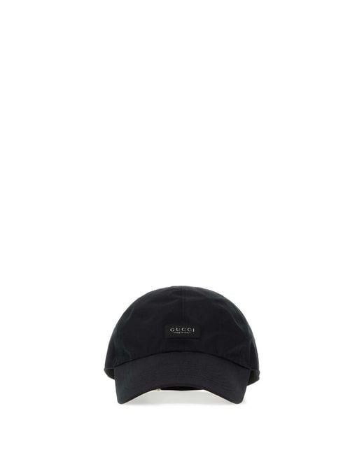 Gucci Black Gabardine Baseball Cap for men