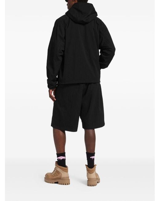 Balenciaga Black Logo Hooded Jacket for men