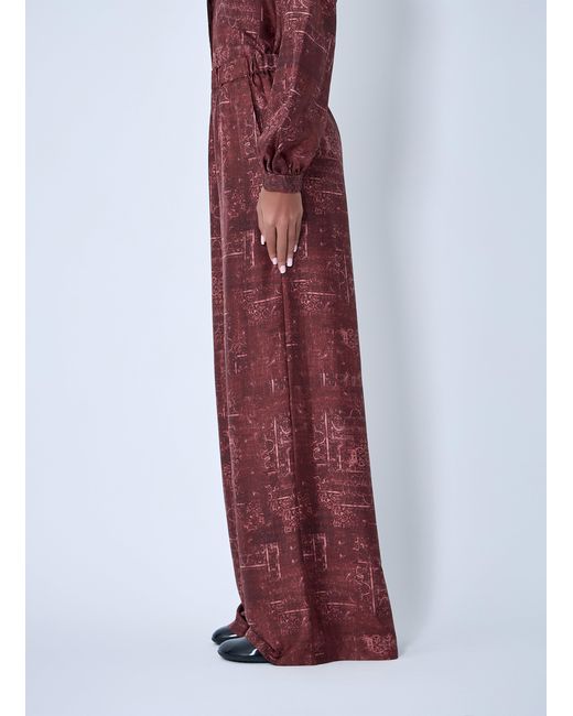 Max Mara Red Silk Pants