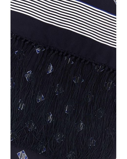 Bode Black Printed Silk Scarf for men