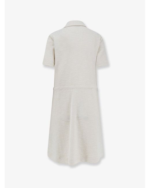 Moncler White Dress With Adjustable Drawstring