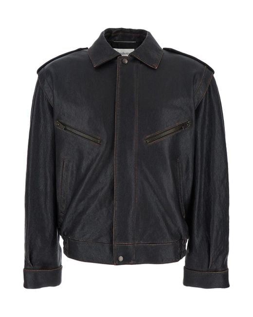 Saint Laurent Black Veste Courte Bord El for men