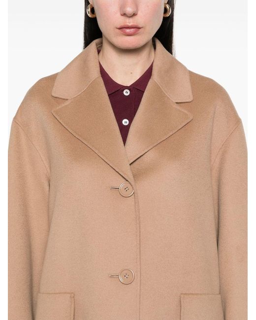 Max Mara Natural Wool Single-Breasted Coat