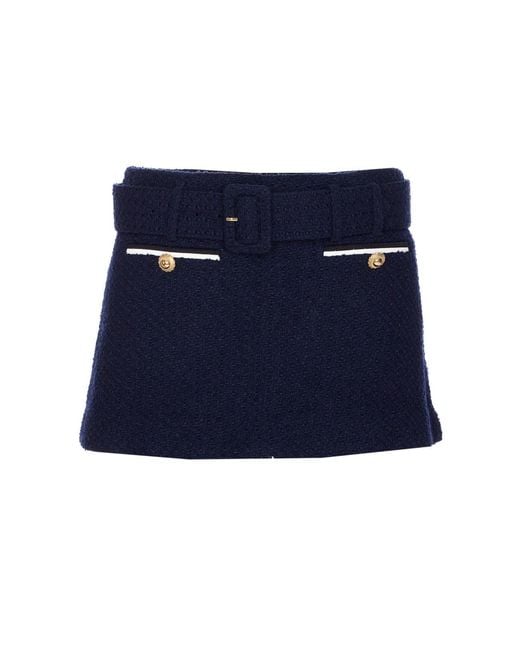 Self-Portrait Blue Self Portrait Boucle' Skort