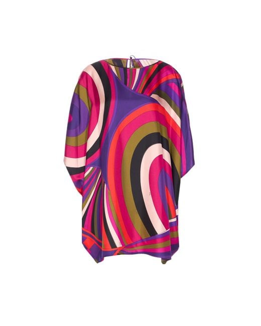 Emilio Pucci Pink Emilio Iride Print Blouse