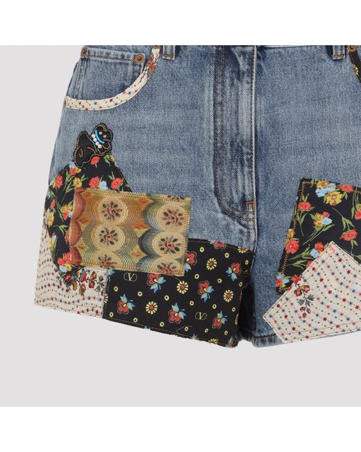Valentino Blue Patchwork Pants
