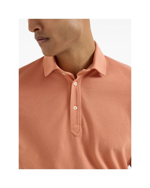 Brunello Cucinelli Orange Polo Shirts for men