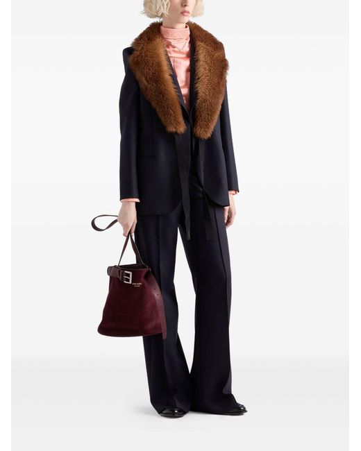 Prada Blue Wool Tailored Trousers