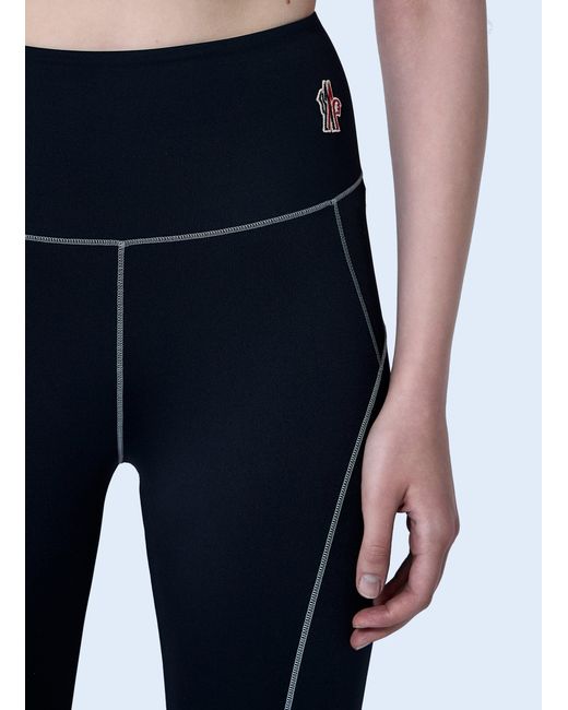 Moncler Blue Logo Patch Leggings