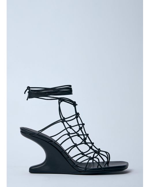 Rick Owens White Hollywood Web Cantilever 8 Heeled Sandals