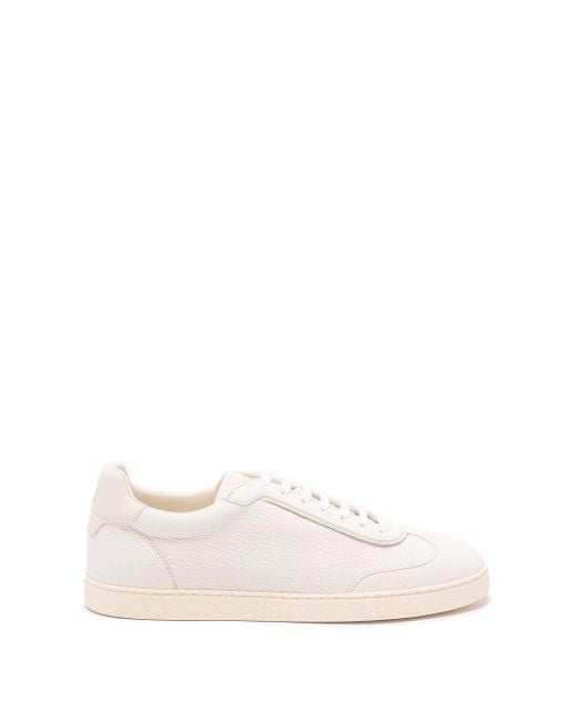 Brunello Cucinelli White Deerskin Sneakers for men