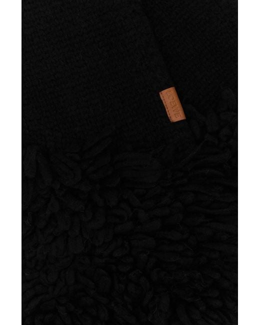 Loewe Black Alpaca Blend Scarf