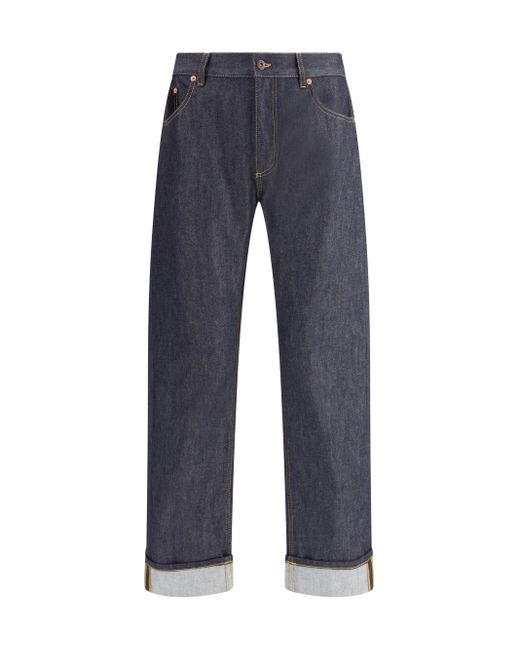 Bottega Veneta Blue Rinsed Wide Leg Jeans for men
