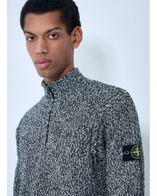Stone Island Blue Logo Patch Sweater for men