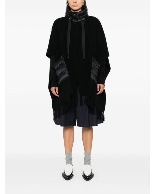 Herno Black Wool And Nylon Cape