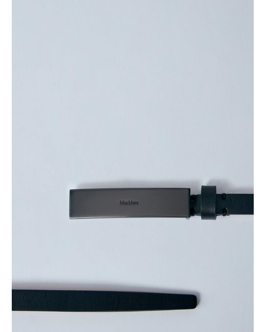 Max Mara Blue Logo Plaque Belt