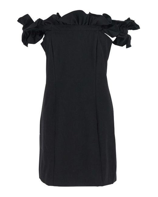 ROTATE BIRGER CHRISTENSEN Black Dress With Ruffle Decorations And Ruffle Details for men