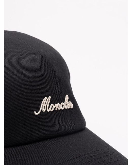 Moncler Black Baseball Cap for men
