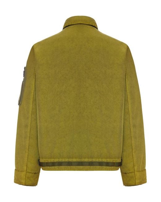 Stone Island Green Jacket With Utility Pockets for men