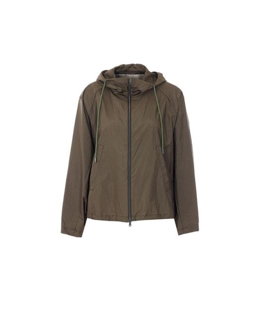 Herno Green Shiny Tech Crinkle Jacket<Br