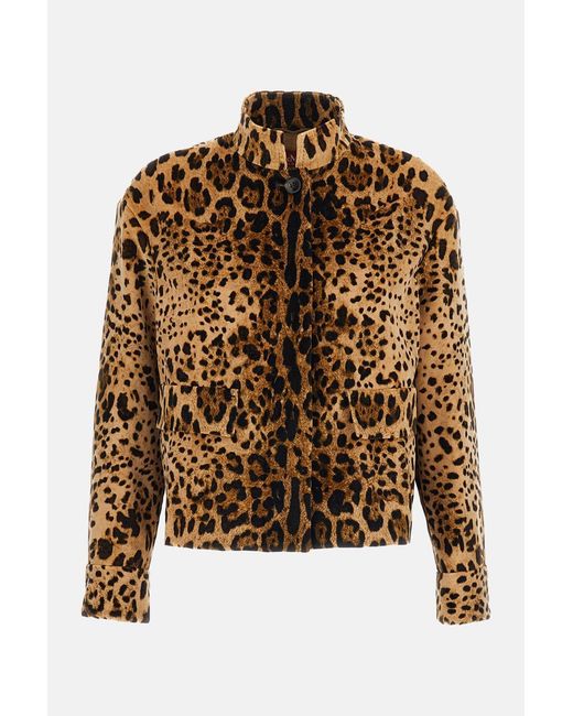 Max Mara Brown Printed Velvet Jacket