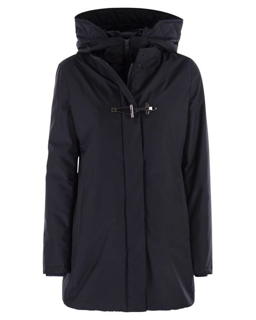 Fay Blue Technical Gabardine Toggle Coat