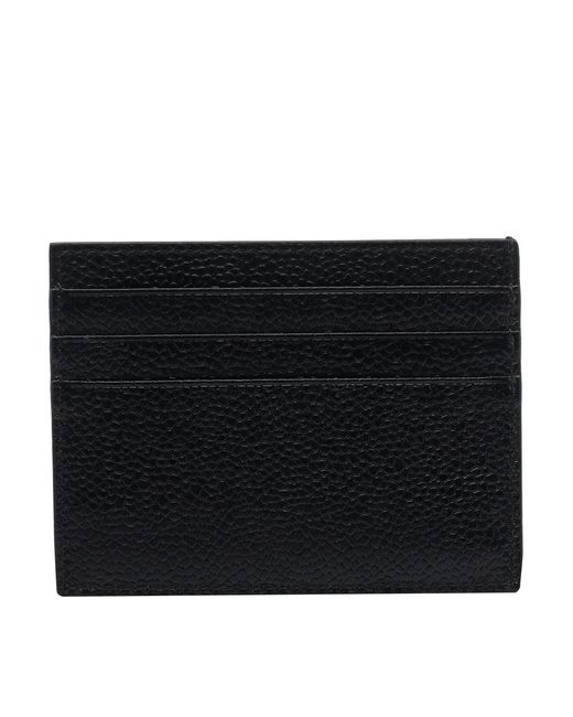 Thom Browne Black Logo Cards Holder for men